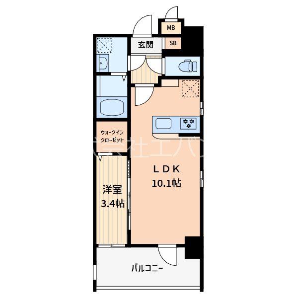 エスティメゾン川口(1LDK/2階)の間取り写真