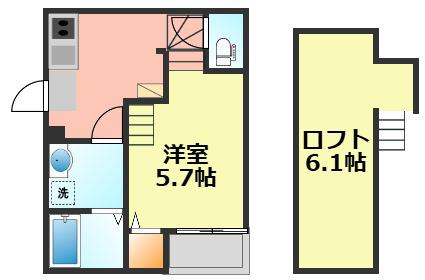 ハーモニーテラス8094(1SK/2階)の間取り写真
