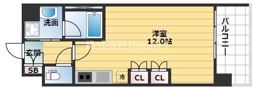 KDXレジデンス本町橋(ワンルーム/7階)の間取り写真
