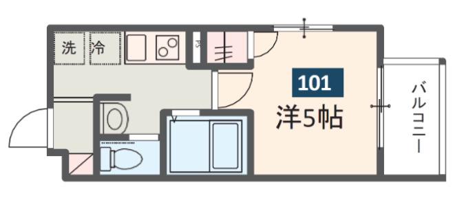 メルディア巣鴨(1K/1階)の間取り写真