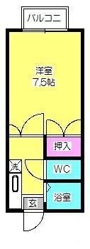 ファーストインラフォーレ(1K/3階)の間取り写真
