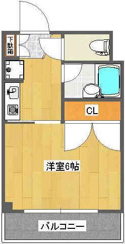 LIBERTY PALACE リバティパレス(1K/2階)の間取り写真