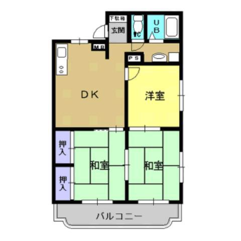 エクセル川元(3DK/3階)の間取り写真