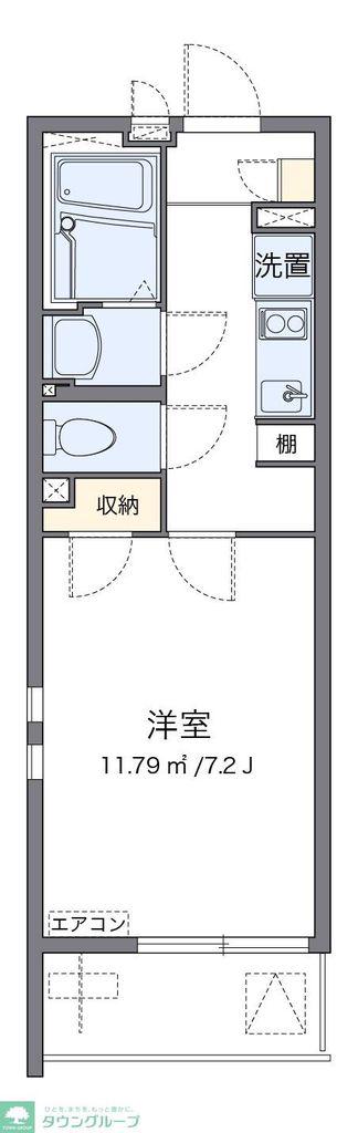 クレイノサクシード所沢(1K/1階)の間取り写真