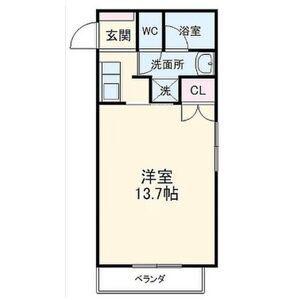 ラフォーレ児玉(1K/2階)の間取り写真