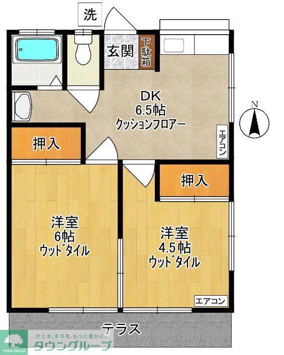 コーポ関谷(2DK/1階)の間取り写真