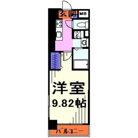 プライムスクエア(1K/7階)の間取り写真