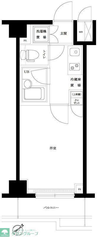 ルーブル溝の口参番館(1K/6階)の間取り写真