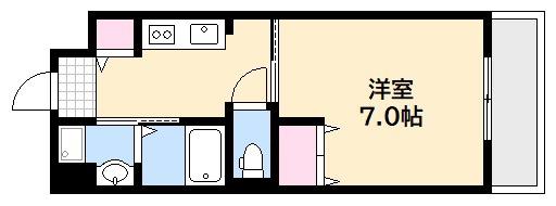 ラメール上天満(1K/2階)の間取り写真