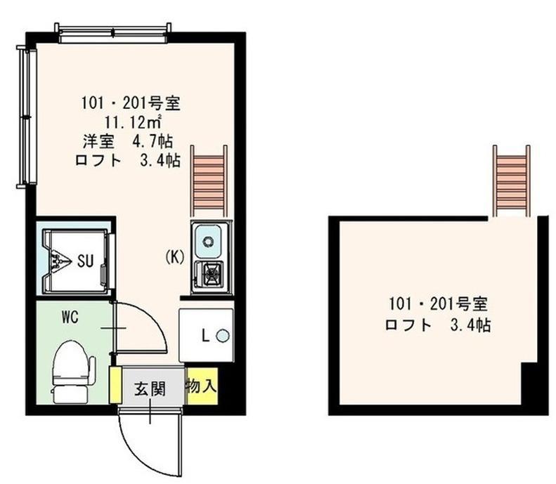 STAGE南阿佐ヶ谷(ワンルーム/1階)の間取り写真
