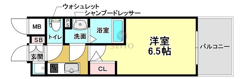 CREST TAPP 庄内(1K/10階)の間取り写真