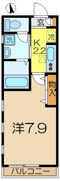 クラシーズⅤ(1K/1階)の間取り写真