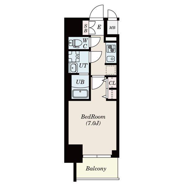 S-RESIDENCE熱田II(1K/12階)の間取り写真