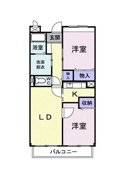 メイプルガーデン(2LDK/1階)の間取り写真