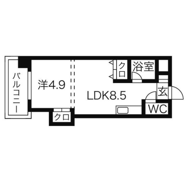 コメンスNO1(1LDK/5階)の間取り写真