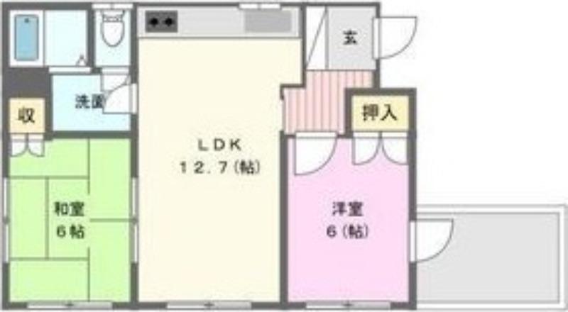 MIYAKOSOU(2LDK/3階)の間取り写真