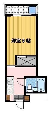 岩崎勝ビル(1K/3階)の間取り写真
