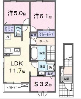 サンセールIX(3LDK/2階)の間取り写真