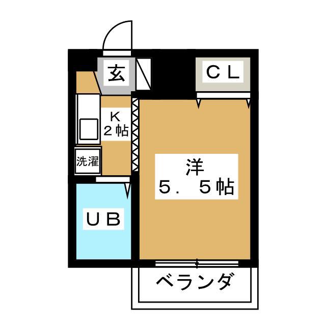 コーポラス松慶(1K/1階)の間取り写真
