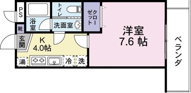 フィールド オブ ウィステリア(1K/7階)の間取り写真