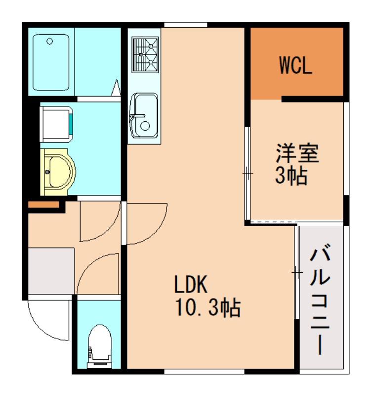 TRIOVE飯塚バスターミナル前(1LDK/2階)の間取り写真