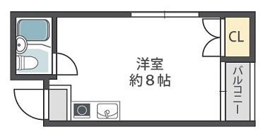 パインリーフ森小路(ワンルーム/4階)の間取り写真