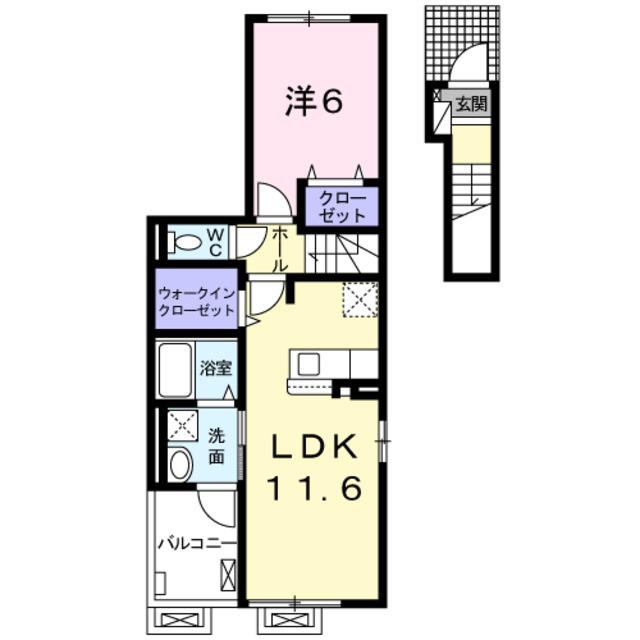グランデ・オーヴェスト(1LDK/1階)の間取り写真
