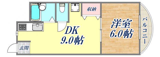 パークスクエア東園田(1DK/5階)の間取り写真