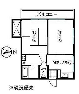 ニューコーポB(2DK/1階)の間取り写真