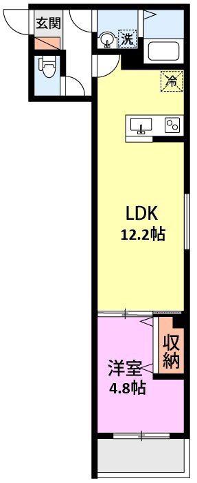ミリアビタ夏見(1LDK/3階)の間取り写真