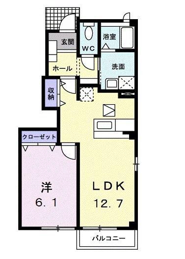 メゾンヌーベル(1LDK/1階)の間取り写真