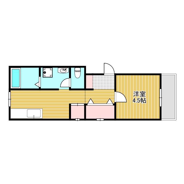 マイウェイ刀根山(1DK/1階)の間取り写真