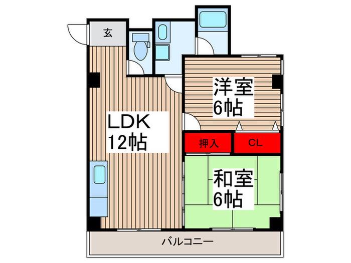 キャッスル富士(2LDK/3階)の間取り写真