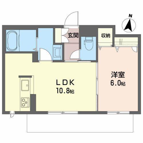 トップ・メゾン(1LDK/1階)の間取り写真