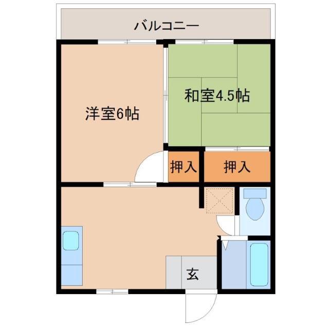 コーポ高橋(2K/2階)の間取り写真