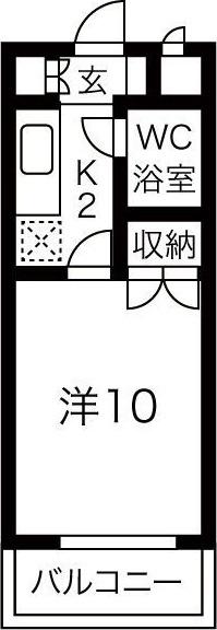フォレスト158(1K/3階)の間取り写真