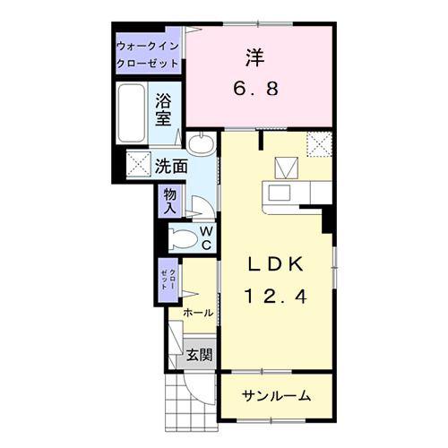 フェリーチェ船橋I(1LDK/1階)の間取り写真