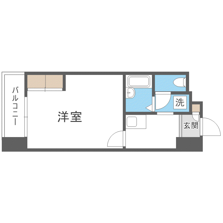 CANVASSすすきの(ワンルーム/5階)の間取り写真