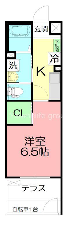 COLLEGE TERRACE ANNEXカレッジテラス・アネックス(1K/4階)の間取り写真