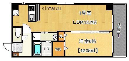 富士見NAMEKI MANSION(1LDK/6階)の間取り写真