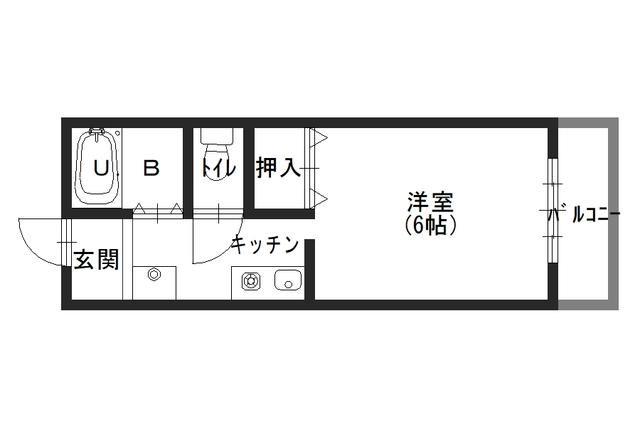 フローラ六甲(1K/1階)の間取り写真