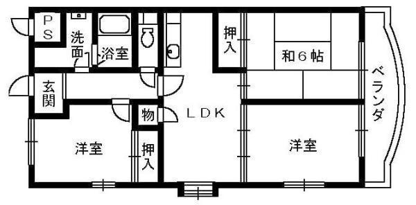 パラディアンフレール(3LDK/2階)の間取り写真