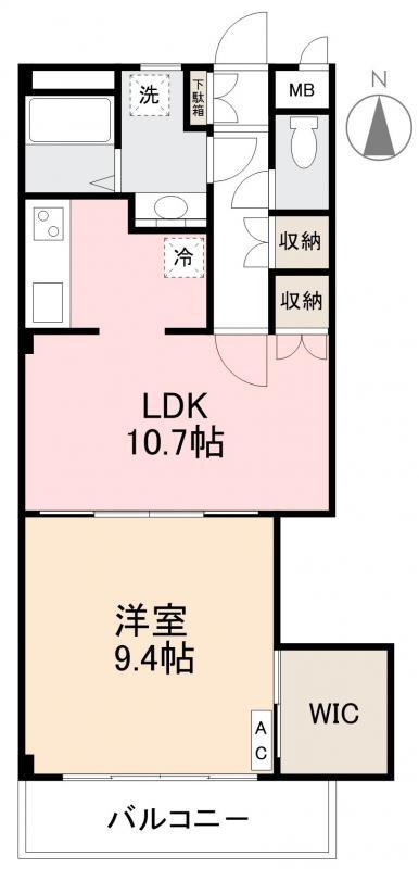 エクシア今里(1LDK/2階)の間取り写真