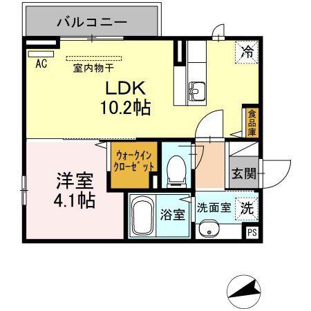 コンフォルト(1LDK/2階)の間取り写真