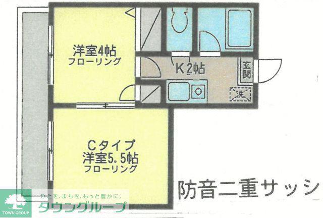 ヴェルディ南林間(2K/3階)の間取り写真