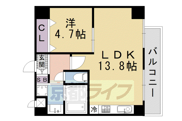 ダイヤ・パール(1LDK/5階)の間取り写真