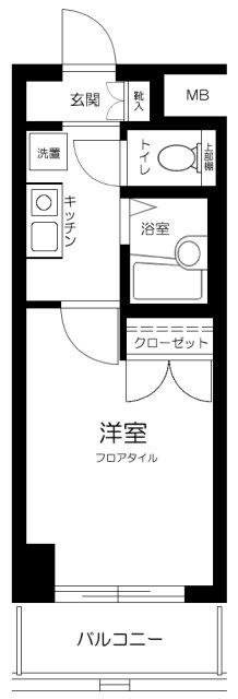 メインステージ平和島(1K/9階)の間取り写真