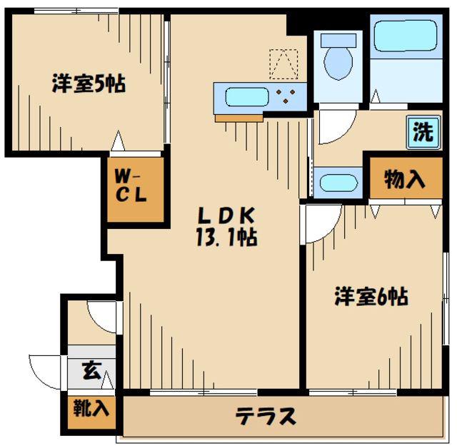 ヘーベルメゾンSAKURA(2LDK/1階)の間取り写真