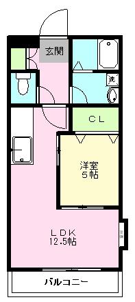 ウィンズヒル(1LDK/3階)の間取り写真