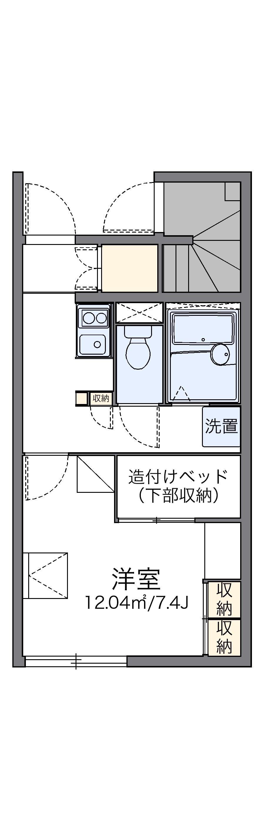 レオパレス大宮(1K/1階)の間取り写真